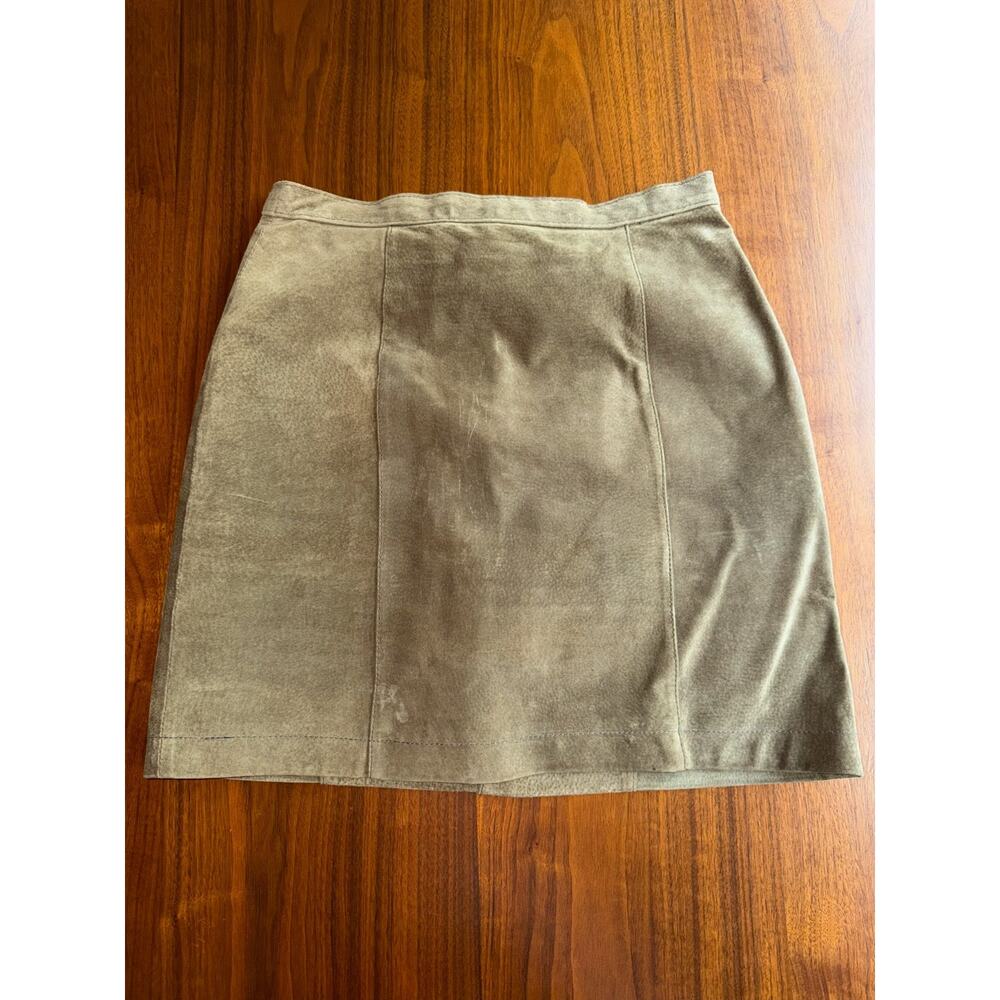 Vintage Fox Run Workshop Women's Tan Suede Leather Mini-Skirt - Size 11